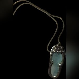 Sterling Silver and Larimar Flipflop Pendant Necklace